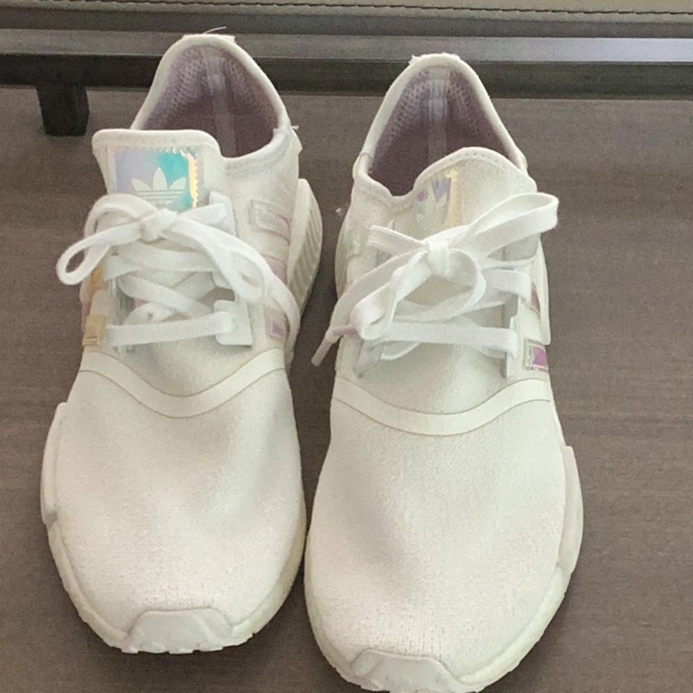 Adidas White Sneakers with Streamlined Silhouette and Sock-Like Fit
